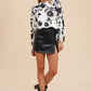 Annie Wear Frill Printed Balloon Sleeve Blouse