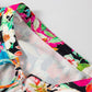 Floral Tie Neck Balloon Sleeve Blouse