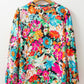 Floral Tie Neck Balloon Sleeve Blouse