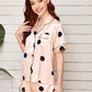 Lapel Collar Shirt and Shorts Lounge Set