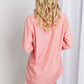 Zenana Striped Shirt and Shorts Loungewear Set in Deep Coral