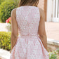 Floral Round Neck Tie Waist Sleeveless Dress