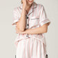 Lapel Collar Shirt and Shorts Lounge Set