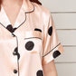 Lapel Collar Shirt and Shorts Lounge Set