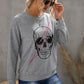 Halloween Skull and Lightning Graphic Tee