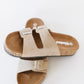 WeeBoo Walk with Me Buckled Soft Footbed Sandals in Taupe