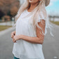 Swiss Dot Flutter Sleeve Babydoll Blouse