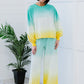 Zenana Hello Summer Full Size Run Ombre Wide Leg Sweat Pants