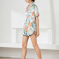 Lapel Collar Shirt and Shorts Lounge Set