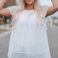 Swiss Dot Flutter Sleeve Babydoll Blouse