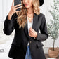 Lapel Collar Button Pocket Blazer